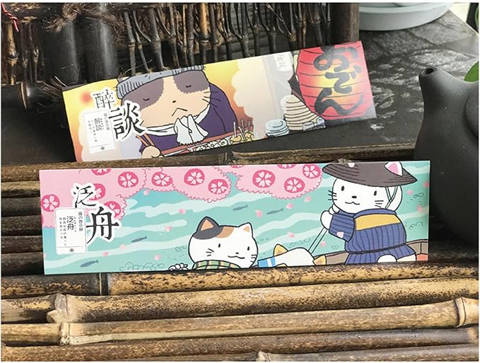 Cute Funny Animal Theme Colorful Bookmarks, 30 PCS (Japanese Cats)