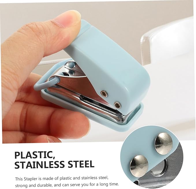 OSALADI Stapler Portable Office Stapler Cute Design for School Supplies Durable Easy to Carry with Tail Hanging Ring for Home Office Use
