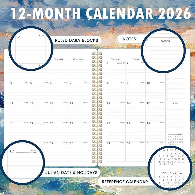 2026 Planner - 2026 Planner Weekly and Monthly, Jan. 2026 - Dec. 2026, 8.5" x 11" with Functional Pages, Flexible Cover