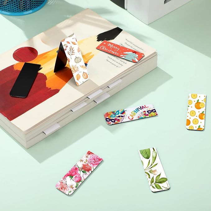 Eaasty 30 Pieces Magnetic Bookmark Book Marker Clip Sublimation Page Marker for Home Students Teachers Classroom Office Reading Supplies (Classic)
