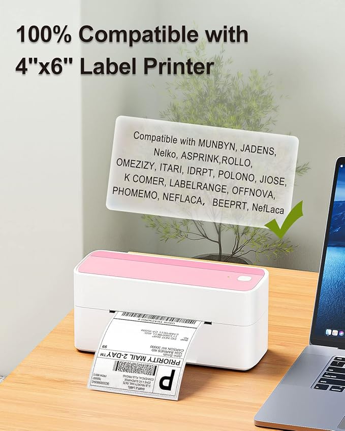 Phomemo 4x6 Shipping Label Printer with 4x6 Thermal Labels Paper 500 PCS/Roll