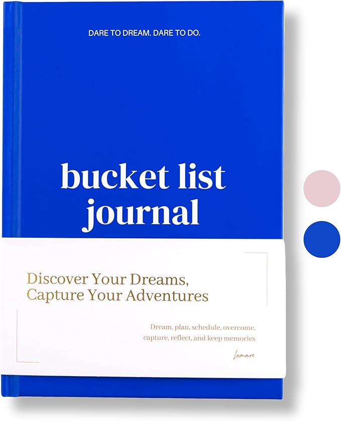 Lamare Bucket List Journal with Guided Prompts – 200+ Ideas to Dream, Plan & Reflect | Minimalist Hardcover Adventure Bucket List Book | Gift for Couples & Individuals