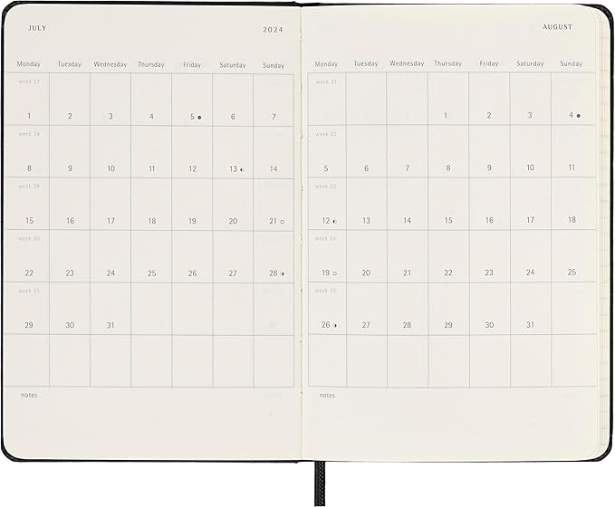 Moleskine 2024 Vertical Weekly Planner, 12M, Pocket, Black, Hard Cover (3.5 x 5.5)