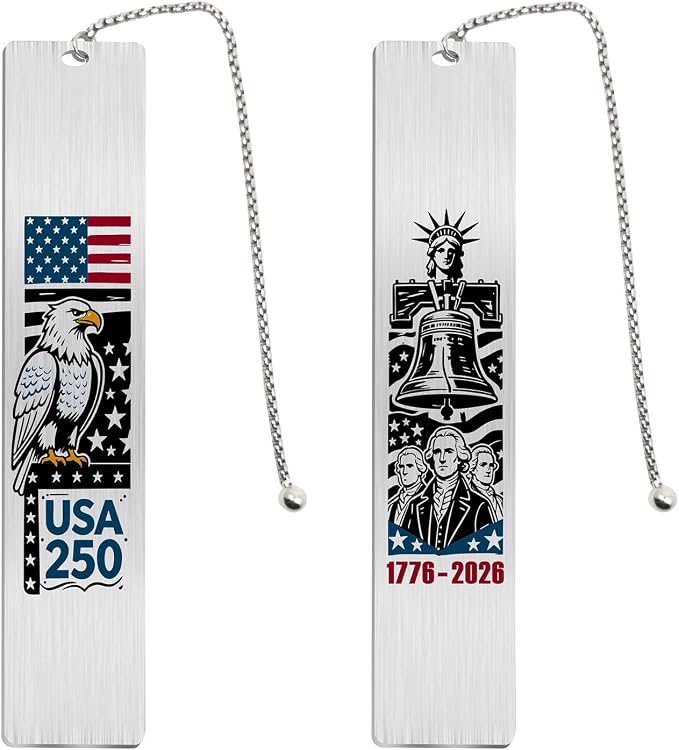 USA 250th Anniversary Merchandise Bookmark, 1776-2026 American 250 Anniversary Flag Hat Stuff Book Mark, Patriotic Gift for Book Lovers, Fourth of July Present