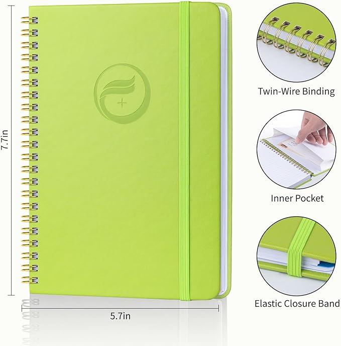 Address Book with Alphabetical Tabs-Address and Password Book for Seniors - Hardcover Spiral Bound Phone Book- Record Contacts,Website Login Passwords, Special Days -5.7" x 7.7", Grass Green