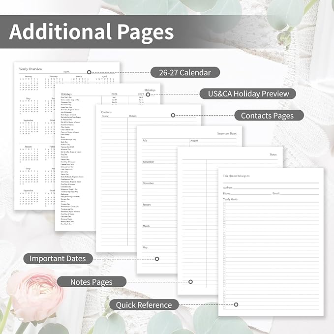 Planner 2026-2027, 8.5" x 11" Weekly and Monthly Planner with Tabs from Jul 2026 - Jun 2027 Academic Year, A4 Large Hardcover Agenda Calendar with Date for School & Office Schedule, Black