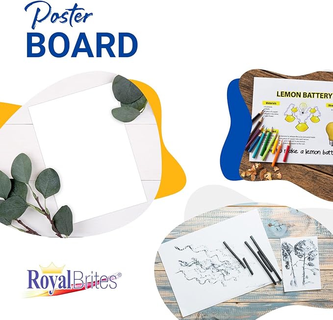 White Poster Board, Premium 2-Sided 22x28 for School Projects, Arts & Crafts, Water & Fade Resistant Posterboard for Signs & Presentations, Large Posterboard 22x28”, 100 Count