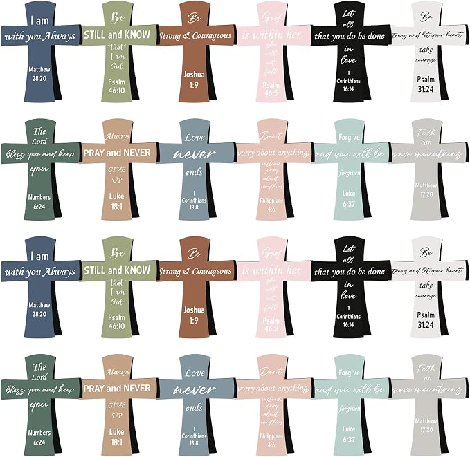 48 Pcs Magnetic Cross Bookmarks Bulk Church Gifts Christian Gifts for Women Bulk Christian Bookmarks Bible Verse Magnetic Page Clips for Women Christmas School Bible Study Group(Solid Color)