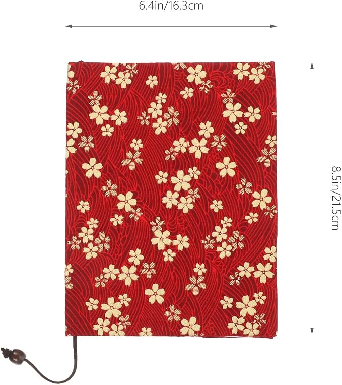 Tofficu Fabric Book Cover Sleeve 8.5X6.4 Inch Protective Softcover Book Cover for Paperbacks Notebooks Bibles with Stitched Flower Design