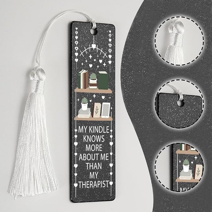 Kindle Lover Bookmark, Humorous Gift for E - Reader Fans, Amusing Present for Bookworms, Digital Reading Gift, Unique Shelf & Digital Device Design Bookmark, WCB29