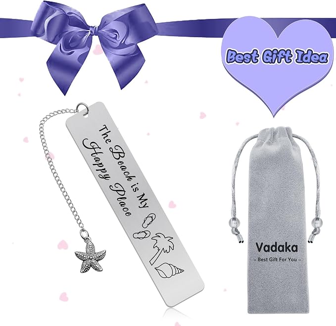 Vadaka Beach Lover Gift Bookmark Beach Gifts for Women Girls Beach Theme Bookmark Gift Vacation Gift Summer Beach Gift for Beach Lover Graduation Gift for Sister Friends Teens Boys Student