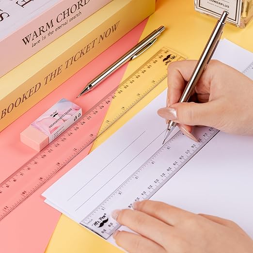 Mr. Pen- Plastic Rulers, 12 Inch, 12 Pack, Easy-to-Read Markings, Scratch-Resistant Design, Durable Clear Ruler for Crafting Office & School, School Supplies, Bulk Rulers Set, Measuring Tools