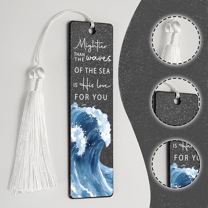 Christian Love Affirmation Bookmark, Inspirational Gift for Believers, Uplifting Gift for Spiritual Readers, Spiritual Bookish Present, Unique Ocean & Scripture Design Bookmark, WCB71