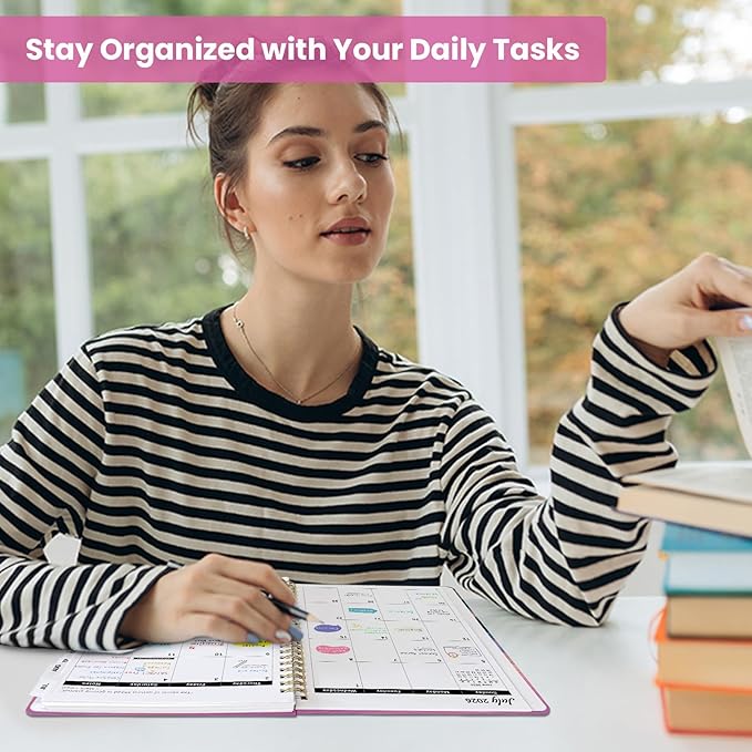 2026–2027 Academic Planner, Weekly and Monthly Planner for Women, July 2026 - June 2027, Pretty Hardcover 2026–2027 Academic Planner with Tabs, Inner Pocket, Spiral Bound, Perfect Office Home School Supplies - 6.3" x 8.5", Dreamscape Hills