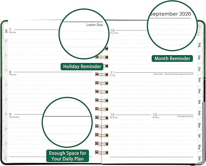 Planner 2026-2027 - Weekly Monthly Planner 2026-2027, Calendar Planners with Elastic Closure, Inner Pocket, 6.1'' x 8.3'', July 2026 to June 2027