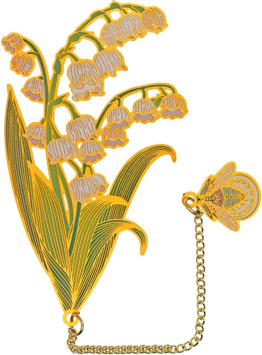 BLBMH 4in1 Metal Flower Bookmarks Birthday Gifts for Women Girl Unique Mother's Day Teacher Appreciation Gifts for Book Lovers Friends Readers Graduation Gifts Book Markers - Lily of the Valley 2