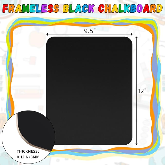 20 Pcs Chalk Board for Kids Bulk 9.5" x 12" Double-Sided Wooden Frameless Chalkboard Sign Blackboard for Kids Student School Classroom Home Office Restaurant Birthday Party Favors