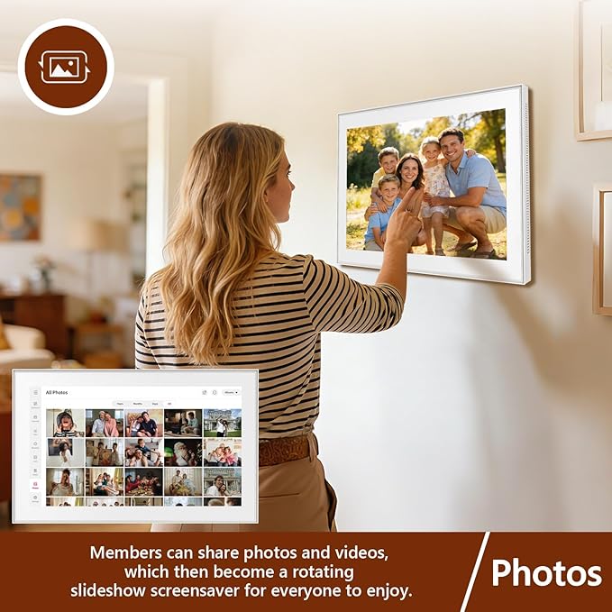 Whale Framely 15.6 Inch Digital Wall Calendar Touchscreen, Smart Family Schedule & Chore Chart, IPS FHD Wall Planner with Auto-Rotate, Wall Organizer, Gift for Women/Mom
