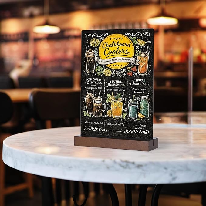 Small Chalkboard Sign with Stand, 8 x 12 Inch Double-Sided Table Blackboard, Food Drink Menu Message Boards for Kitchen, Bar, Party Event, Wedding