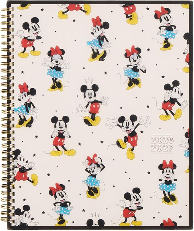 Organized by Happy Planner Disney Dated 12-Month Planner, Jul. 2026–Jun. 2027, Big Size, Dashboard Layout, Twin-Loop Binding, 3 Extra Months, 1 Sticker Sheet, 8.5" x 11", Bright Day Mickey