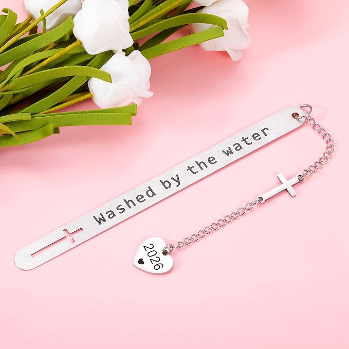Baptism Gifts for Girls Boys 2026 Christian Bookmark for Teens Confirmation First Communion Christening Gift for Goddaughter Godson Godchild Baby Girl Baptism Gifts for Women Adult