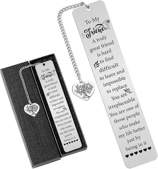 Best Friend Bookmark Gift, Christamas Stocking Stuffers, Friendship Bookmark for Besties BFF Friend, Birthday Gifts for Female Friend Men Book Lover Women