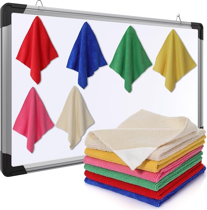 Fanfanwin 6 Pack Magnetic Microfiber Cleaning Cloth, Colorful Whiteboard Dry Erase, Magnetism Whiteboard Eraser for Blackboards Classroom Chalkboards Washable Home Office 10'' x 10''(Murphys Color)