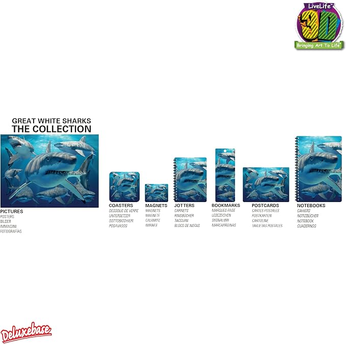 3D LiveLife Bookmark - Hammerhead Shark from Deluxebase. Cute Lenticular Shark Page Marker. Animal Themed Accessories for Book Lovers. Small Gifts for Men, Women, Writers and Teachers.