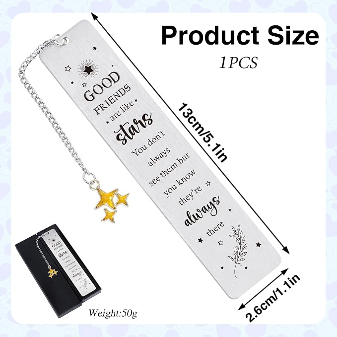 Inspirational Friendship Bookmark Gifts - Friend Gifts from Reading Women Men, BFF Long Distance Friendship Christmas Wedding Birthday Besties Encouraging Present for Sister Girl Women Her