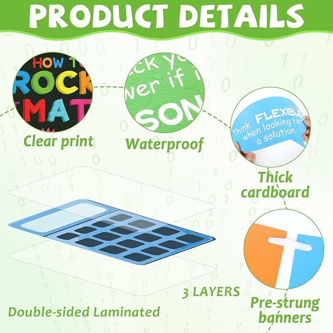 party greeting How to Rock at Math Bulletin Board Set Maths Classroom Decoration Mathematics Paper Cutouts Math Bulletin Board Border for School Educational Wall Decor Teacher Back to School Supplies
