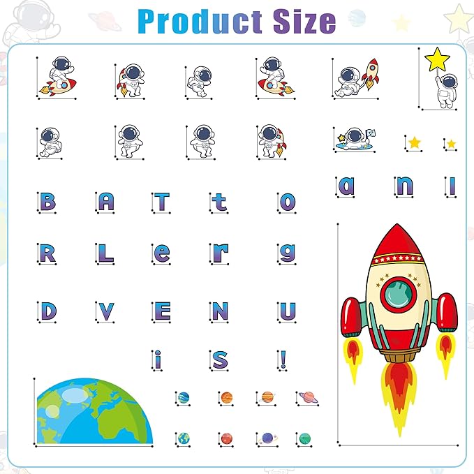 Outer Space Astronaut Bulletin Board Decorations Space Theme Classroom Decor Back to School Galaxy Borders Blast into a Learning Adventure Rocket Solar System Planet Paper Cutouts Kids