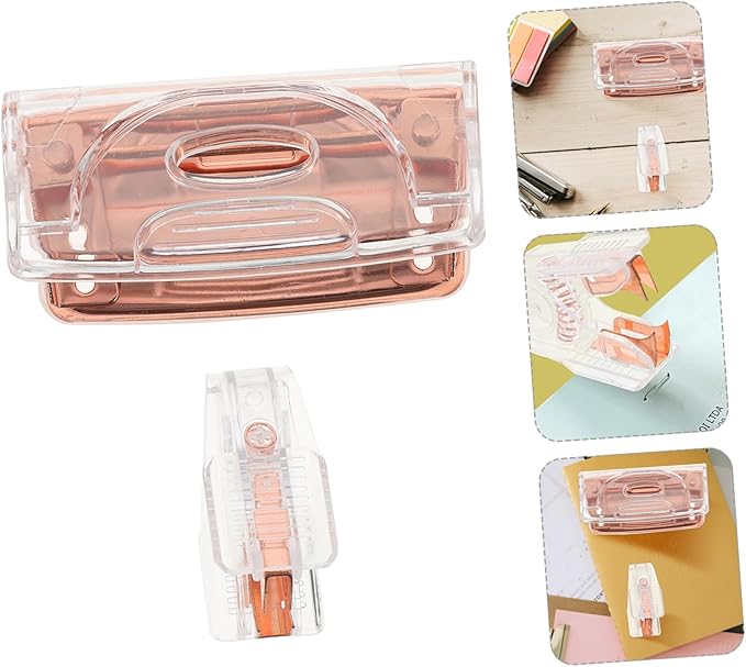 Holibanna 1Set Transparent Office Supplies Puncher Heavy Duty Staple Remover Ergonomic Design for Effortless Staple Removal Stylish Desk Accessories