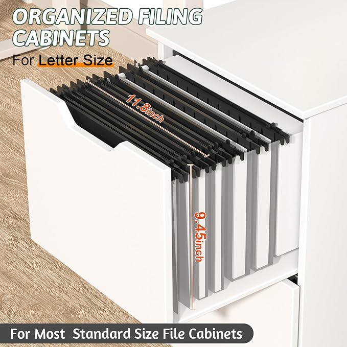 Plastic Hanging File Folder Letter Size,12 Pack Reinforced Heavy Duty Hanging Folders,Sturdy File Cabinet Folders,Black Hanging File Folder with Tabs,Hanging Folders for Filing Cabinet