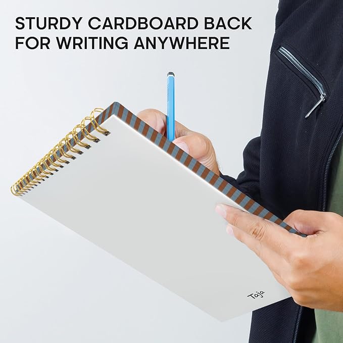 Taja To Do List Notepad - To Do List Notebook for Work with 52 Sheets, 9.8" x 6.5", Undated Daily Planner Perfect for Daily Tasks and Goal Setting, Notepad Suitable for Office, Home & School - Earth Checkered