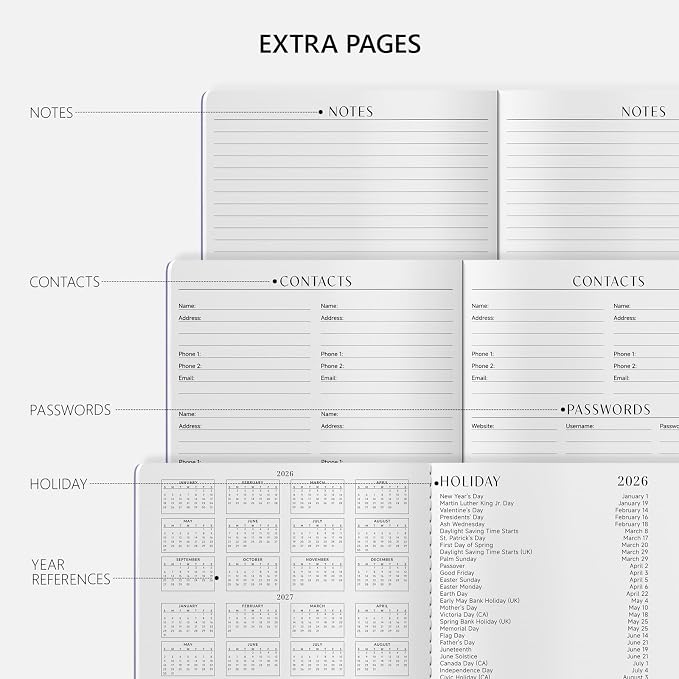 Monthly Planner 2026-2027, Jotsome 18 Months Calendar Planner from July 2026 to December 2027, 8.5"x11", Stitched Binding, Soft Cover, Daily Monthly Personal Planner for School Plan, Study and Schedule, Checkered