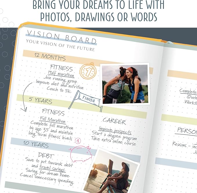 Boxclever Press Goal Planner – Luxury Undated Weekly Planner to Increase Productivity & Achieve your Goals. Weekly, Monthly, Quarterly Undated Planner with Vision Boards & Habit Trackers. 8.5 x 5.5ins