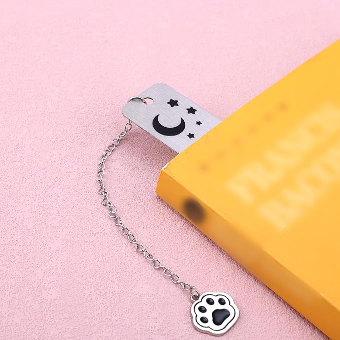 Cat Bookmark Gift for Cat Lovers, Cute Sleeping Kitten Metal Book Mark You Pawsed Here Bookmark Reading Accessories for Women Men Friends Readers Club Gift