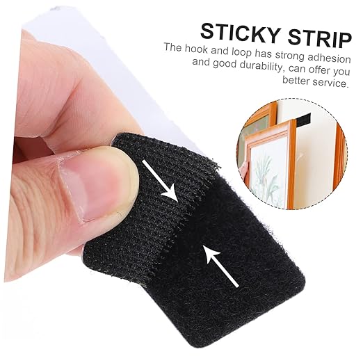 Hemobllo 40pcs Strong Adhesive Hook and Strips for Wall Mounting Double-Sided Reclosable Tape for Smooth for Home Office Crafting and Organization
