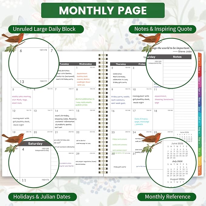 2026-2029 Monthly Planner/Calendar - 3 Year Monthly Planner 2026-2029, July 2026 - June 2029, 9" x 11", 3 Year Calendar 2027-2028-2029 with Colorful Tabs, Notes Pages, Inner Pocket