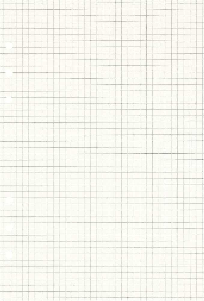 Zelten 3 Pack A5 135 Sheets/270 Pages Squared Loose Leaf Punched Paper Refills Paper for 6 Hole Binder Personal Organizer Diary Notebook Refillable Planner