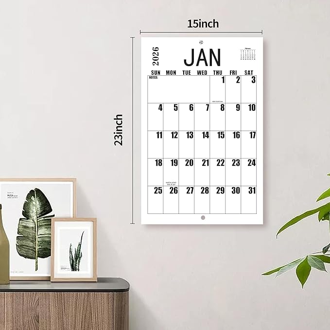 Large Wall Calendar 2026-2027, Big Grid Jumbo Calendar 23 x 15 Inches Runs From Jan 2026 to Jul 2027, Large Print Wall Calendar Perfect for Planning, Organizing, and Scheduling Your Life