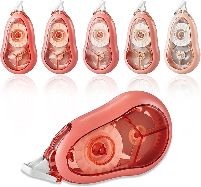 White Correction Tape, 5 Pack, 65.62 Feet Correction Tape for School and Office, School & Office Supplies, (Pink)