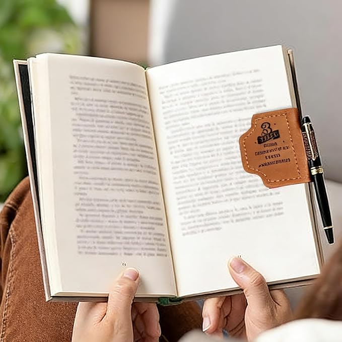 3 Year Anniversary Leather Gifts for Him Her - 3rd Wedding Anniversary Traditional Gifts for Wife Husband Girlfriend Boyfriend, Unique Leather Bookmark for Women Men Book Lovers, Leather Anniversary