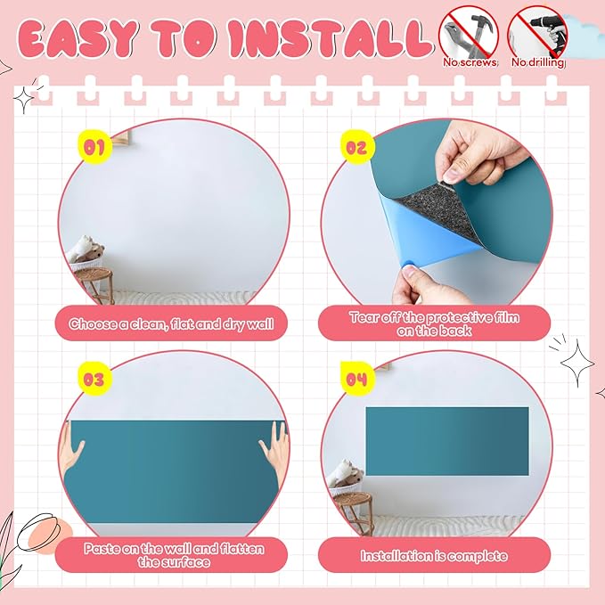 Magnetic Wall Decal for Kids,32x40 Inch Arched Magnetic Chalkboard for Wall,Suitable for Home Decoration Wallpaper and Children's Game Room (Cyan, 16x40 Inch)