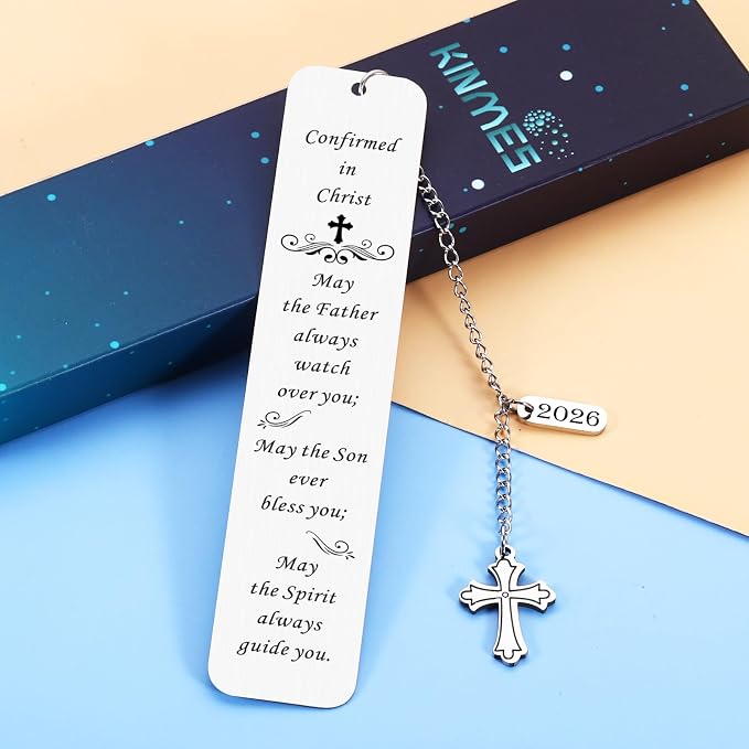 2026 Confirmation Gifts for Teenage Girls Boys Catholic Confirmation Bookmark Gifts First Communion Gifts for Girls Boys Christian Religious Baptism Gifts for Godson Daughter Christmas Birthday Gifts