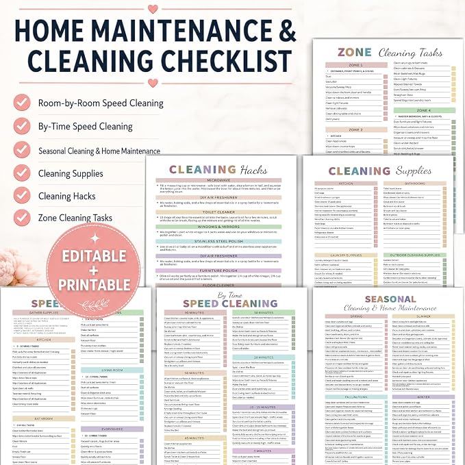 Adhd Cleaning Planner for Adults Women, Cleaning Schedule and Checklist Organizer, Household Cleaning Planner with Daily/Weekly/Monthly Task,for Home, Family Cleaning Tasks, DIY Home Improvement - Green