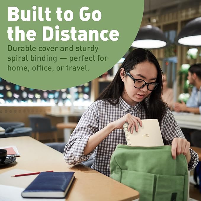 Sweetzer & Orange 2026-2027 Monthly Planner Notebook – 7.5" x 9.5" Two-Year Calendar Planner – January 2026 to December 2027 – Clean Monthly Layout, Sturdy 120gsm Paper, Gold Spiral Binding
