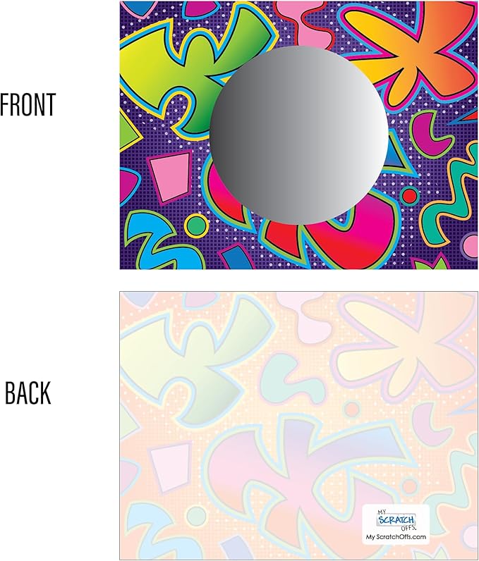 My Scratch Offs - Customizable Scratch-Off Cards Graffiti Design for Prizes, Classroom Rewards & Teacher Supplies, 50 Pack