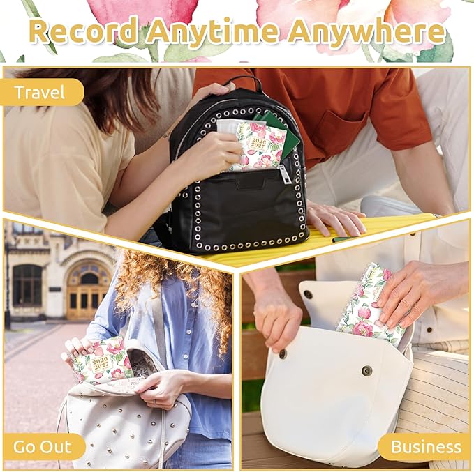 Pocket Calendar 2026-2027, Floral Small Planner -3.7" x 6.7" for Purse, Runs from January 2026 Until December 2027, Monthly Planner 2026-2027 with Coil Organizing & Planning