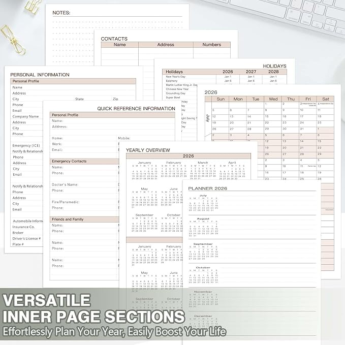 Large 2026-2027 Academic Planner, Weekly & Monthly Appointment Book from Jul. 2026 - Jun. 2027, Work & Life Daily Hourly Planner with Time Slots, A4 Agenda Organizer for School,Olive Green, 8.5" x 11"